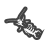 Black and white line drawing icon of a Earwig