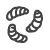 Black and white line drawing icon of a Grub