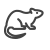 Black and white line drawing icon of a Rodent