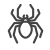 Black and white line drawing icon of a Spider